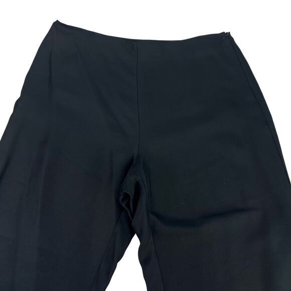 VTG CUTTER & BUCK Silk & Wool Black Flat Front Side Zip Straight Leg Trousers 8 - Picture 1 of 8